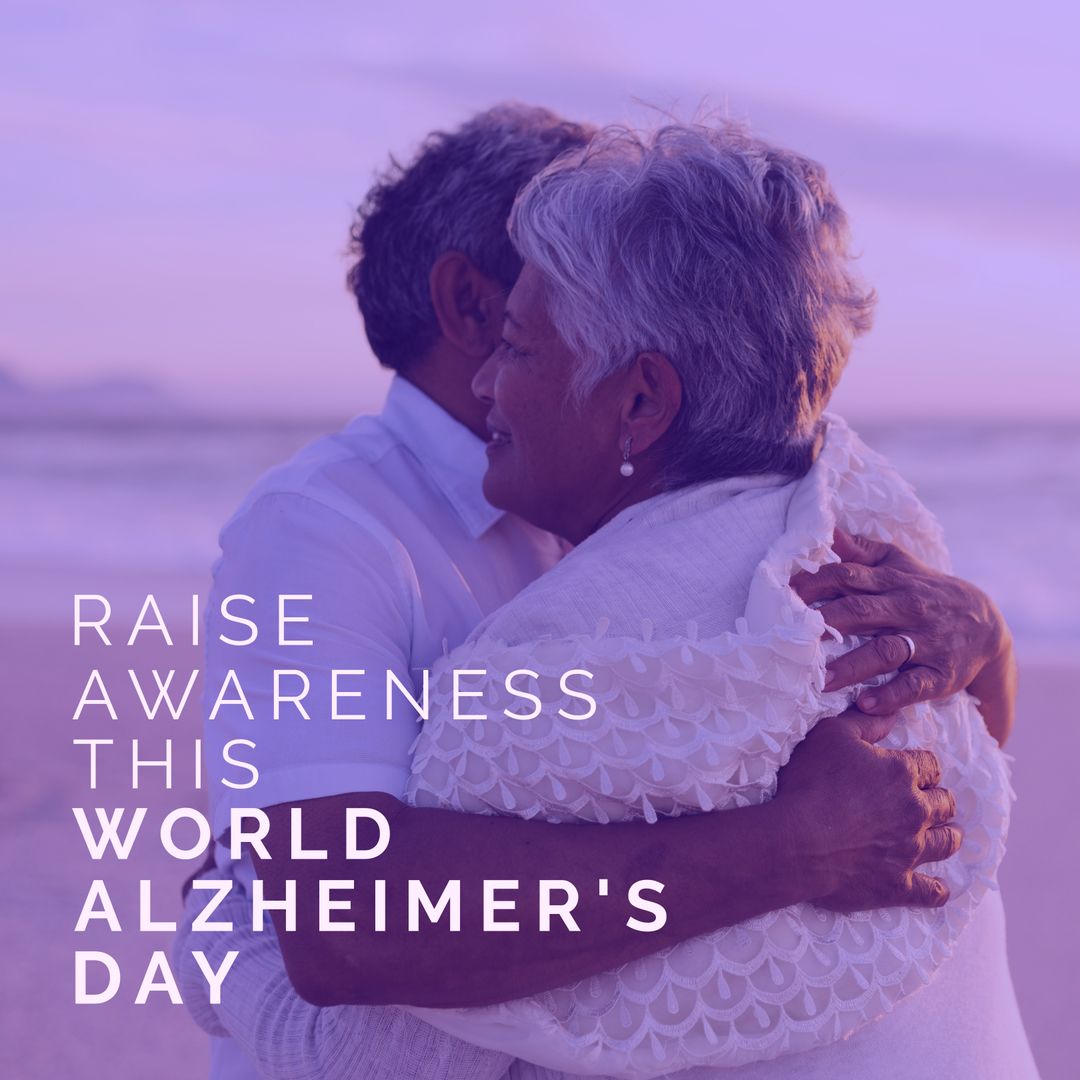 Senior Couple Hugging for World Alzheimer's Day Awareness