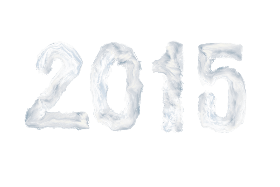 2015 Cloud Text on Transparent Background Celebration Design