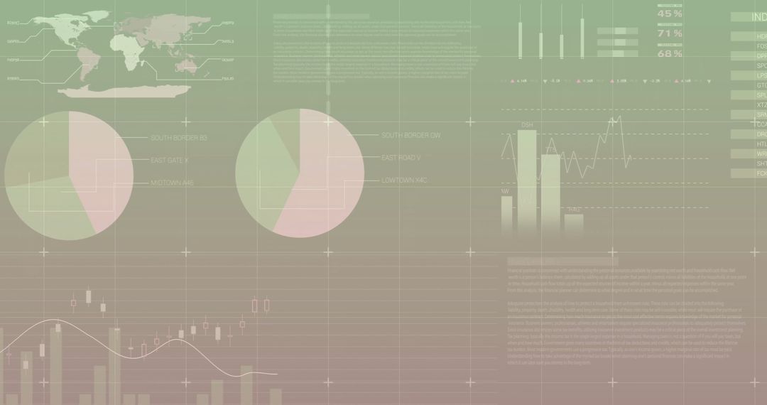 Abstract Infographic Dashboard with World Map and Data Charts