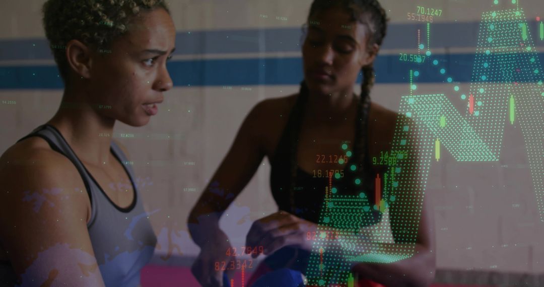 Partners Training with Stability Ball and Fitness Data Overlay for Modern Coaching