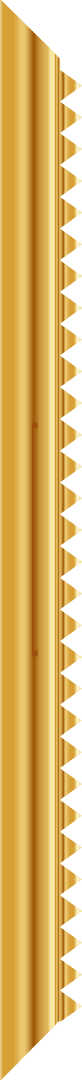 Elegant Gold Ribbon with Zigzag Edging on Transparent Background