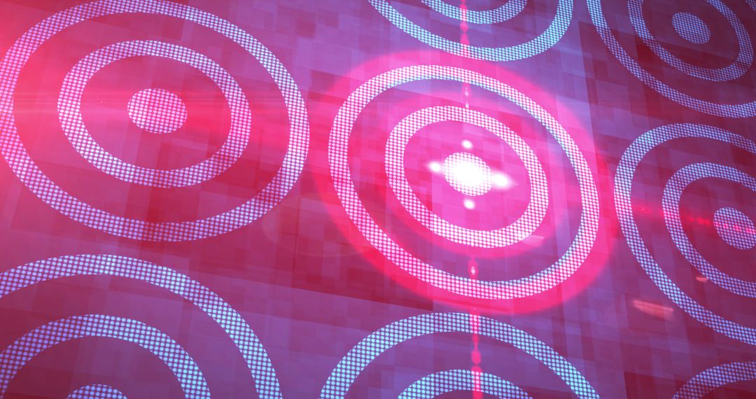Abstract Digital Circles with Red Glowing Effects