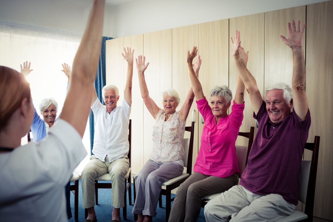 Seniors doing exercises  - Free Images, Stock Photos and Pictures on Pikwizard.com
