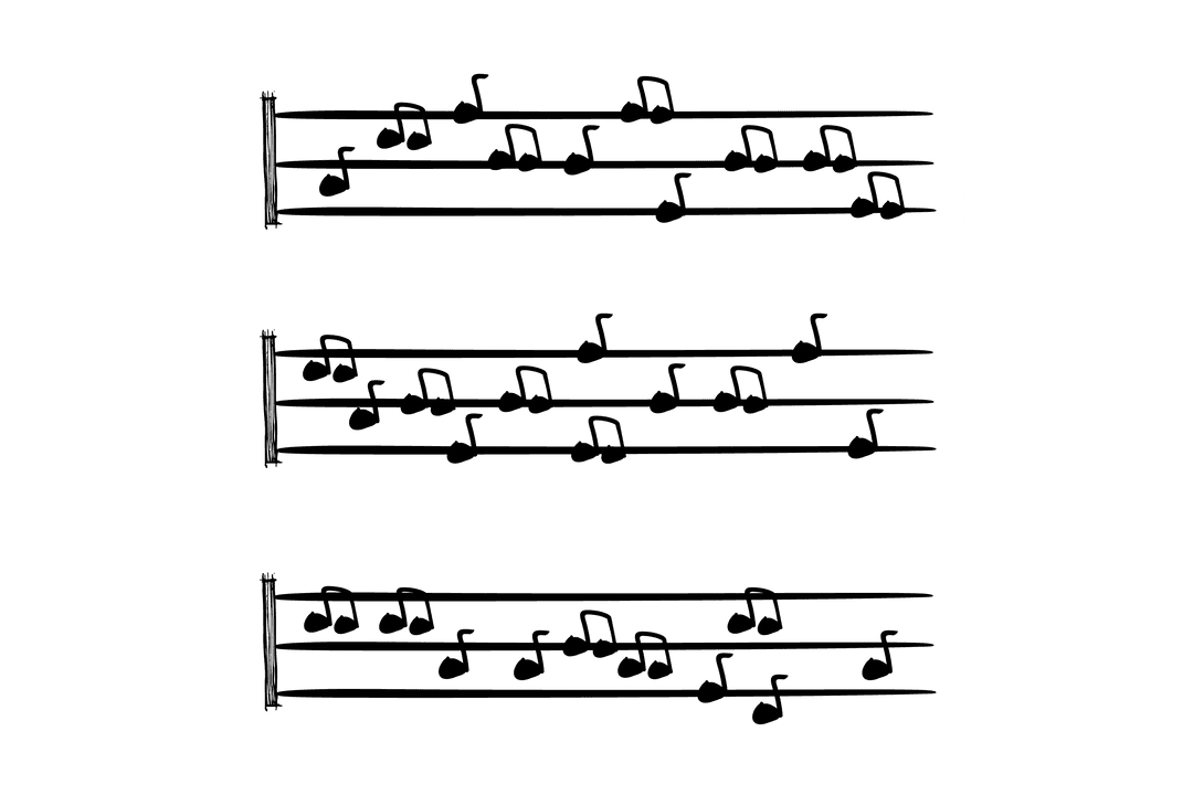 Transparent Page with Musical Notes and Lines Illustration