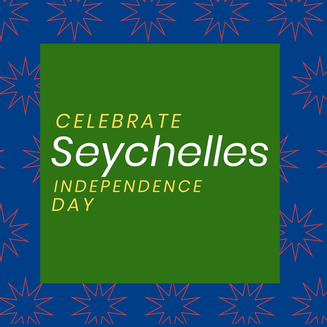 Seychelles Independence Day Celebration With Colorful Starburst Pattern - Download Free Stock Templates Pikwizard.com