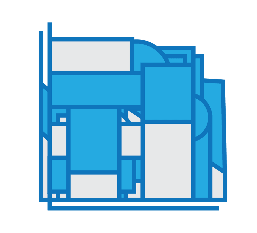 Abstract Transparent Geometric Design with Blue Accents