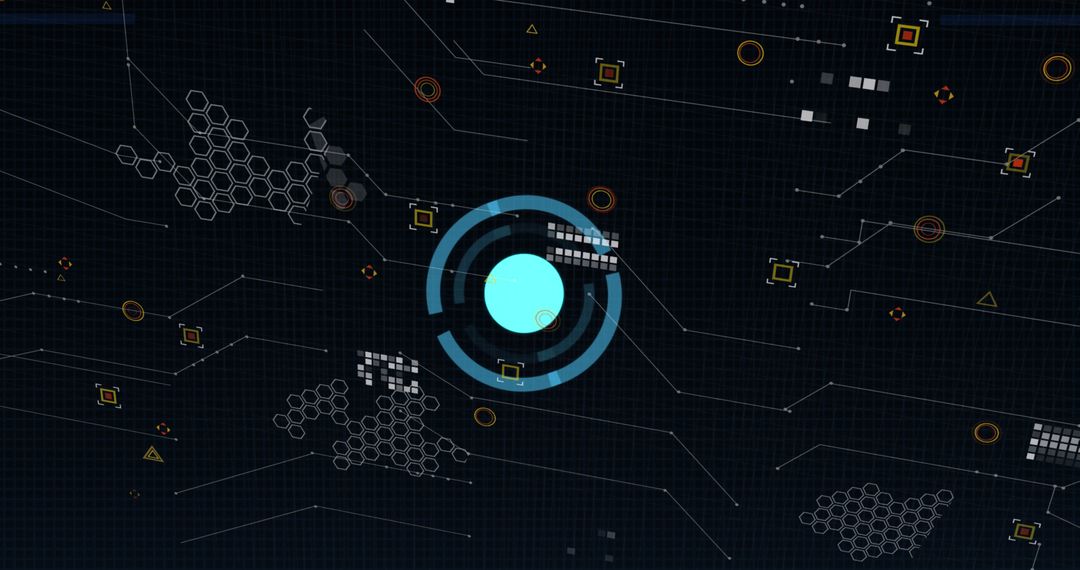 Futuristic Data Interface with Digital Scanning Scope