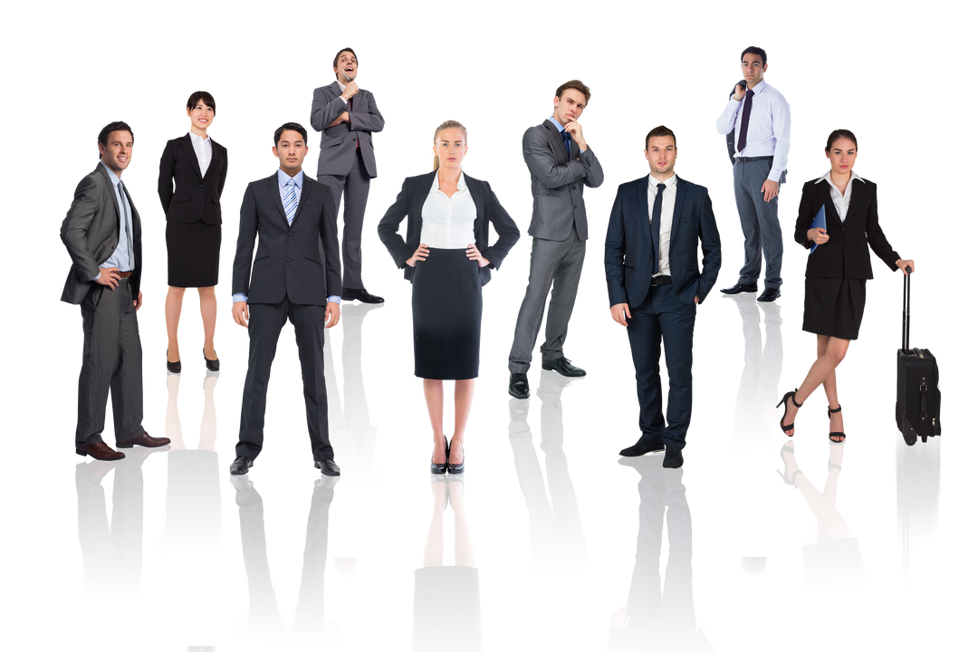 Diverse Business Professionals Standing on Transparent Background - Download Free Stock Images Pikwizard.com