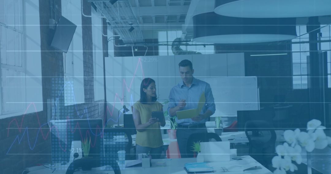 Analyzing Financial Data in Modern Office Space