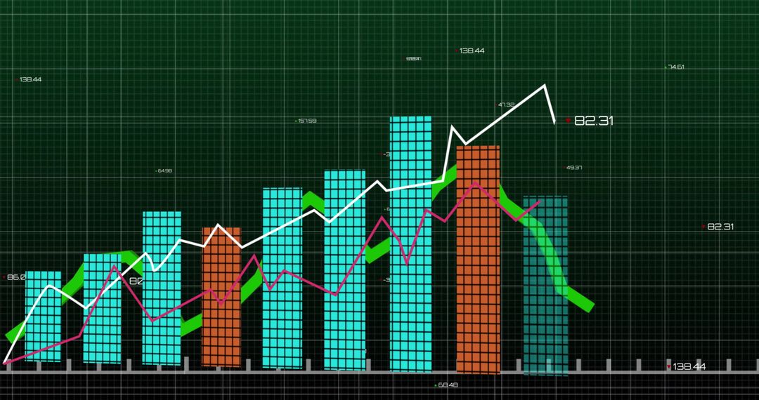 Dynamic Stock Market Trends and Financial Data Graph