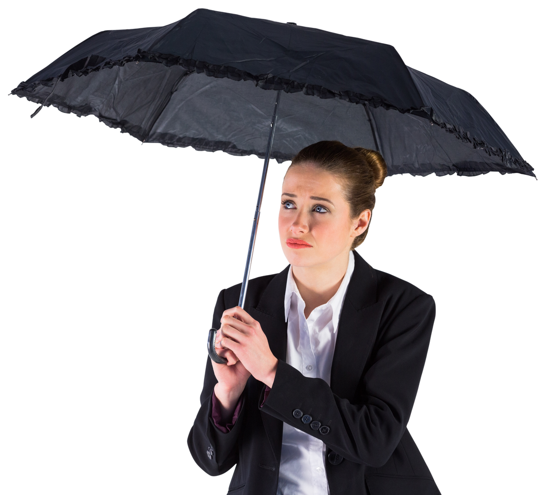 Businesswoman Under Black Umbrella Transparent Background - Download Free Stock Images Pikwizard.com