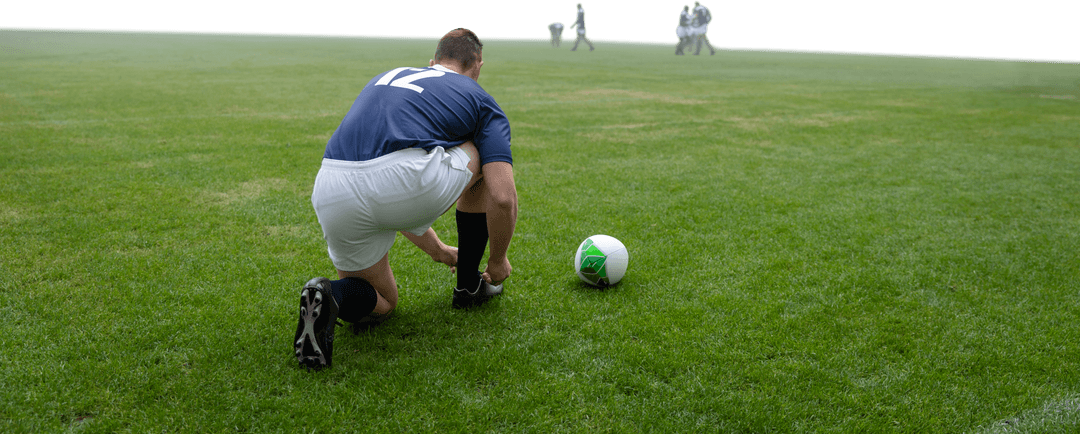 Transparent View Soccer Player Preparing for Goal