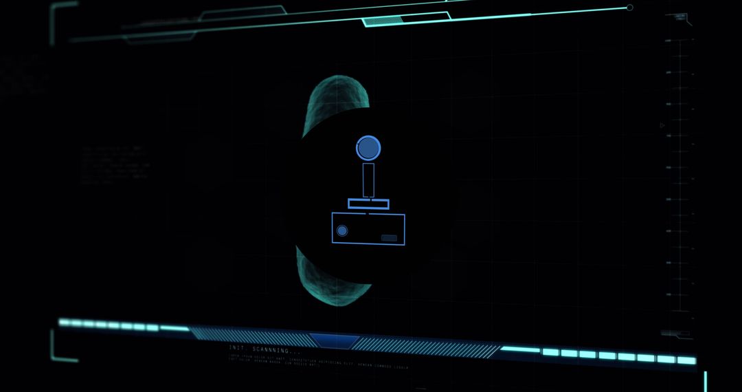 Futuristic Gamepad Interface with Data Overlay