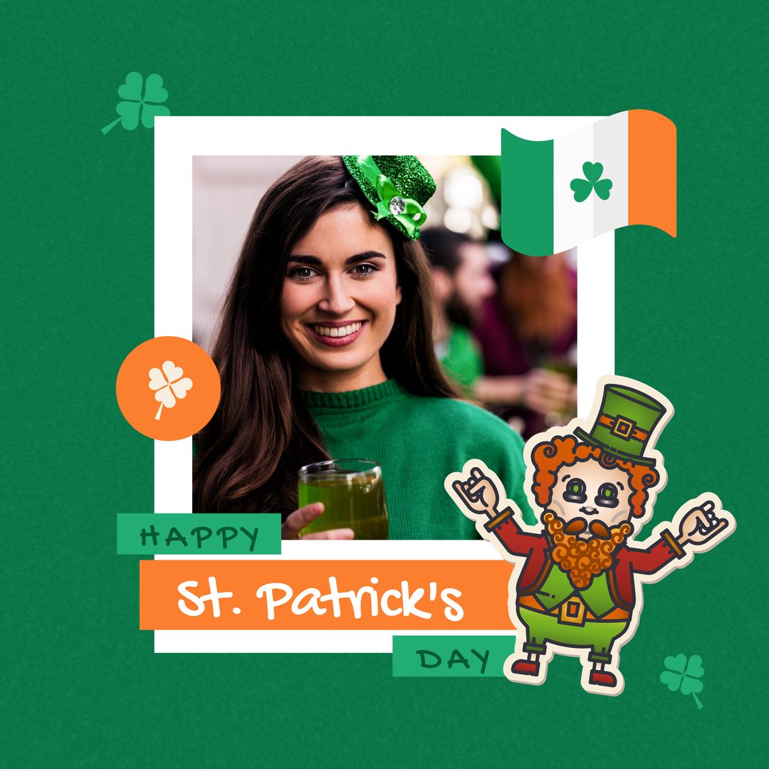 Happy St. Patrick’s Day Celebration with Smiling Woman