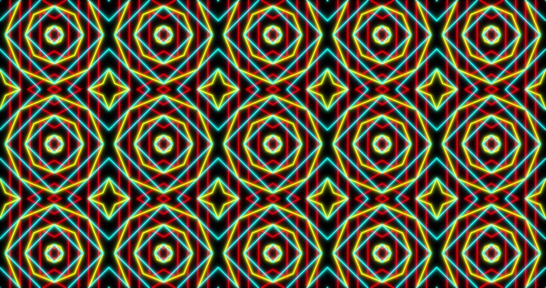 Kaleidoscope Neon Pattern Seamless Hypnotic Motion