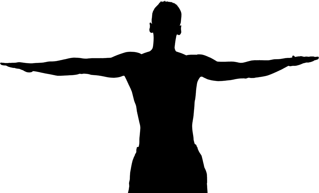 Transparent Silhouette of Man Exercising for Fitness Concepts