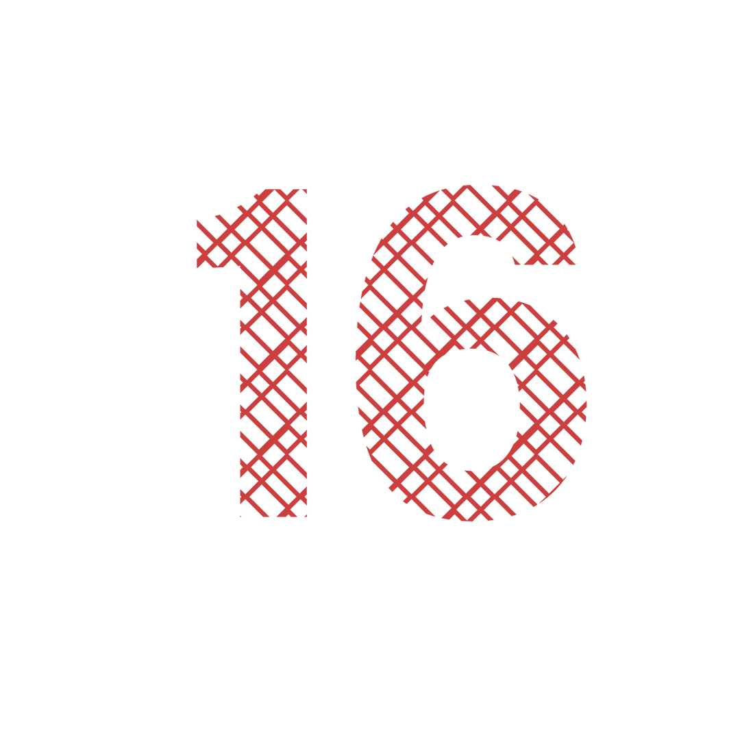 Transparent Patterned Red Number Sixteen for Celebrations