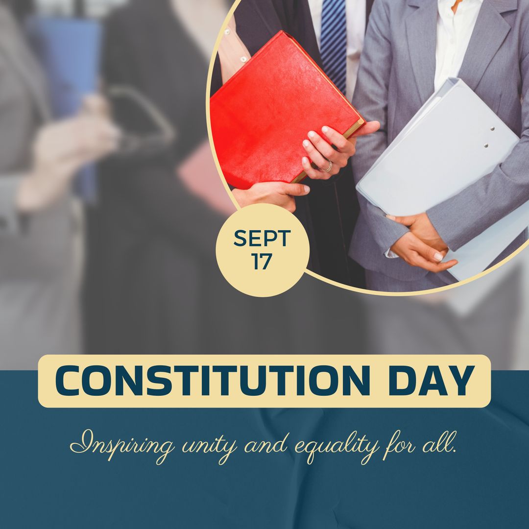 Diverse Attorneys Holding Folders for Constitution Day Celebration