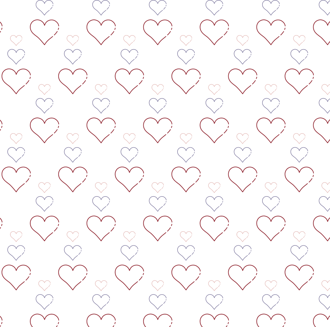 Colorful Hearts Pattern on Transparent Background Vector Illustration