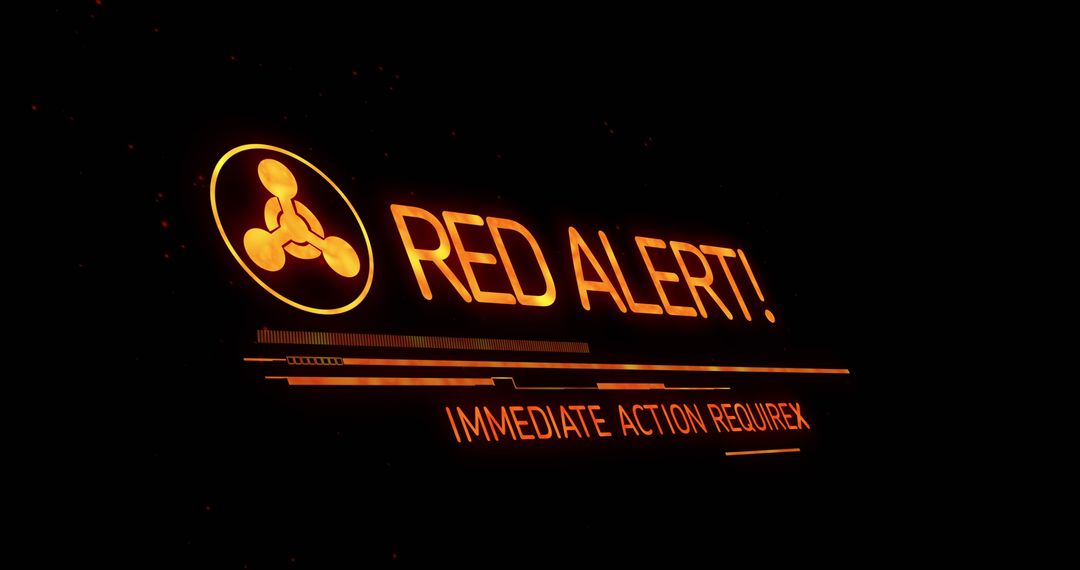 Digital Red Alert Sign Warning Emergency Situation