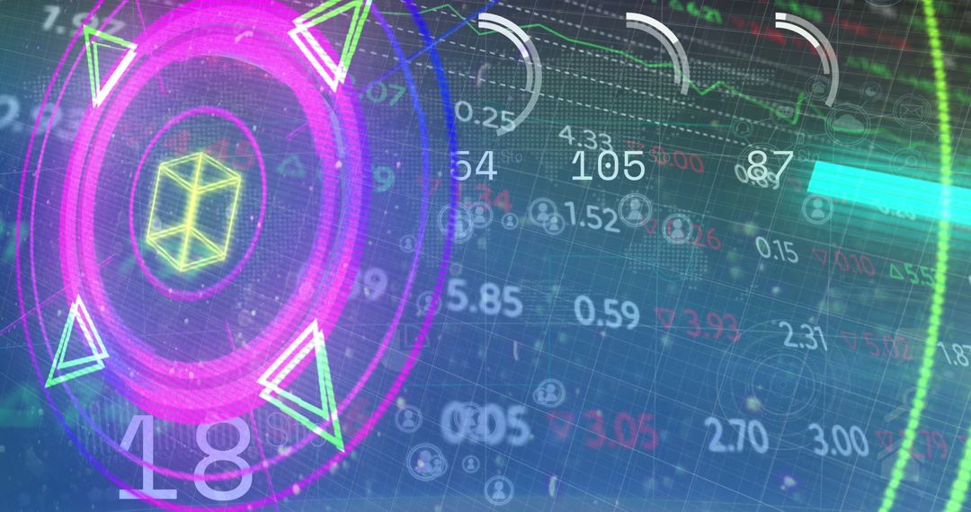 Abstract Digital Finance and Data Processing Background