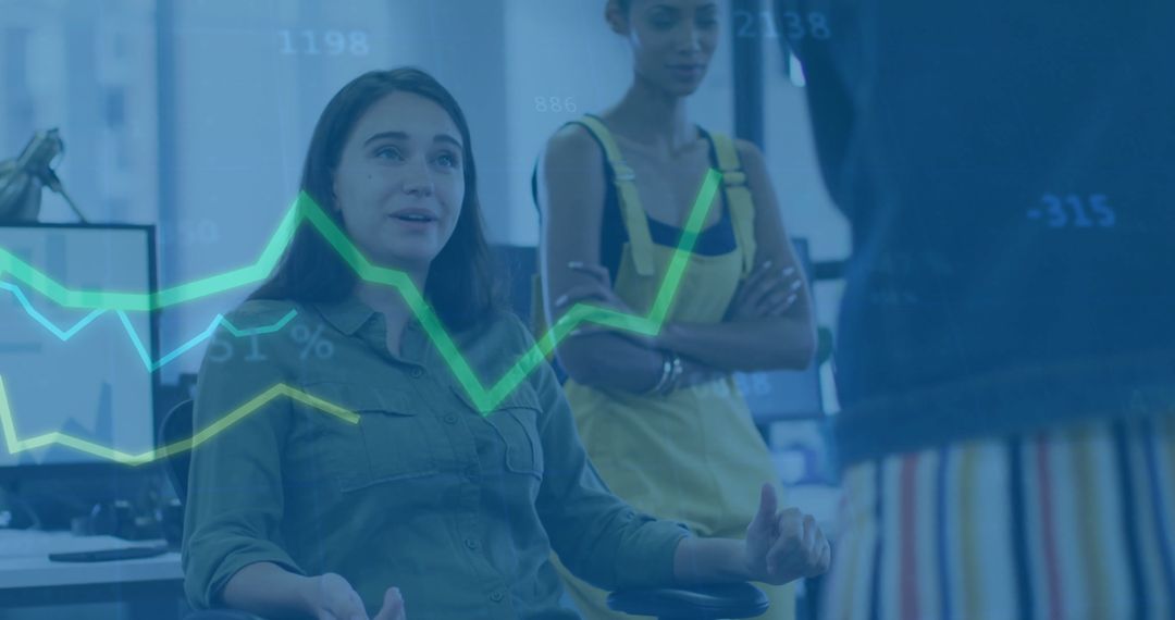 Dynamic Business Meeting with Data Analysis Overlay