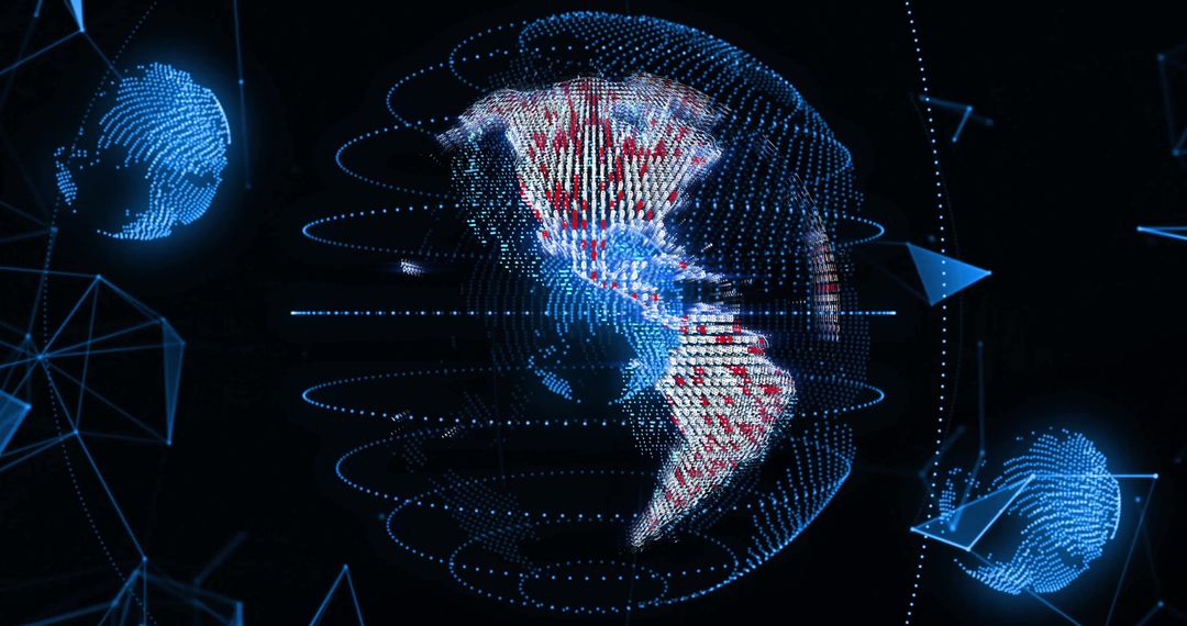 Digital Globe with Global Connections Network Visualization