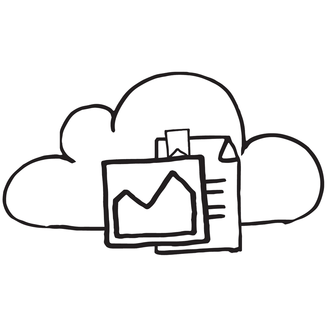 Transparent Cloud Storage Concept Icon with Graph