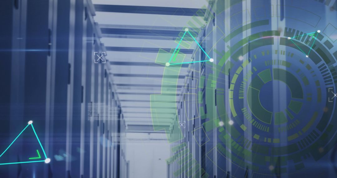 Futuristic Data Server Room Technology Interface