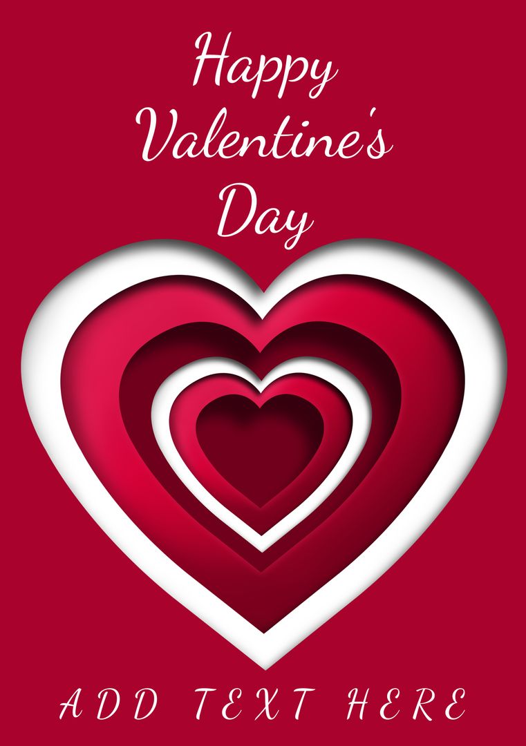 Layered Heart Design on Deep Red Background for Valentine's Day