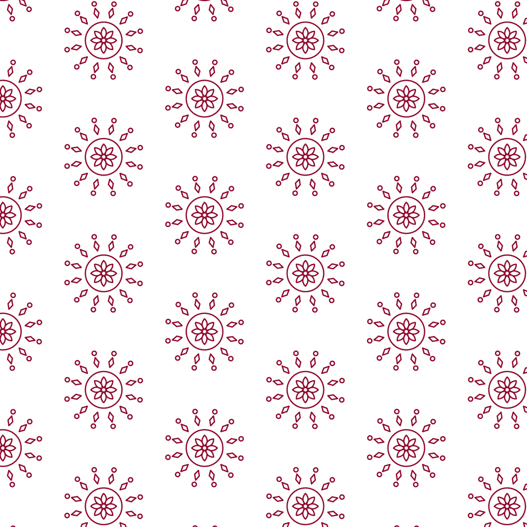 Red Rosettes Pattern Seamless Design on Transparent Background