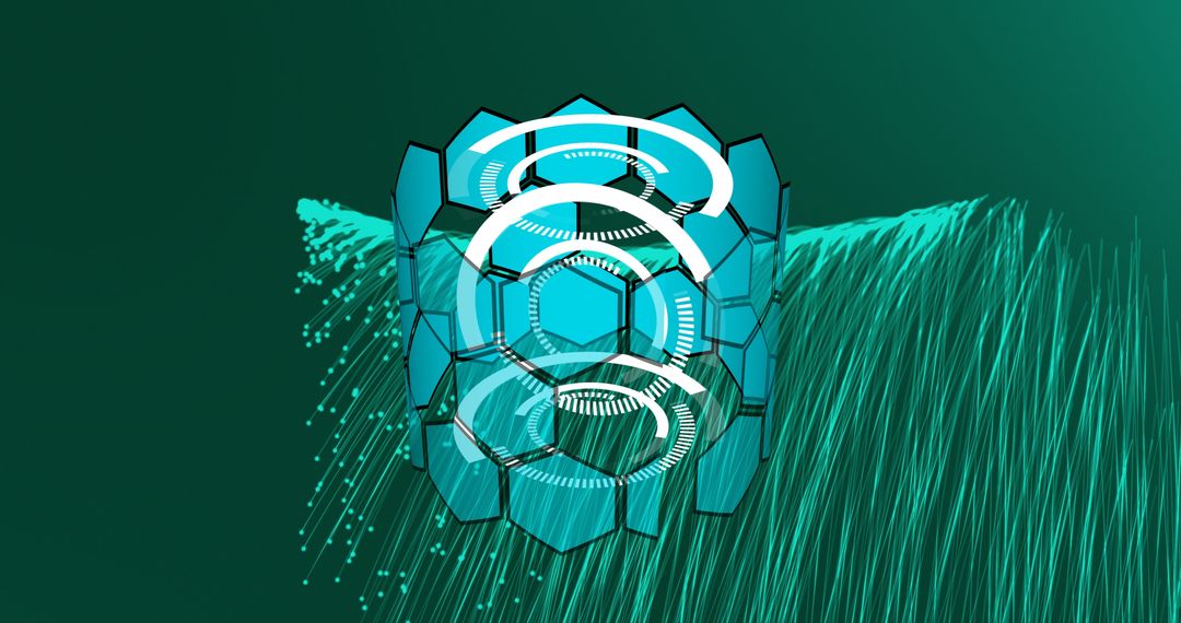 Digital Interface Highlighting Futuristic Shapes and Patterns