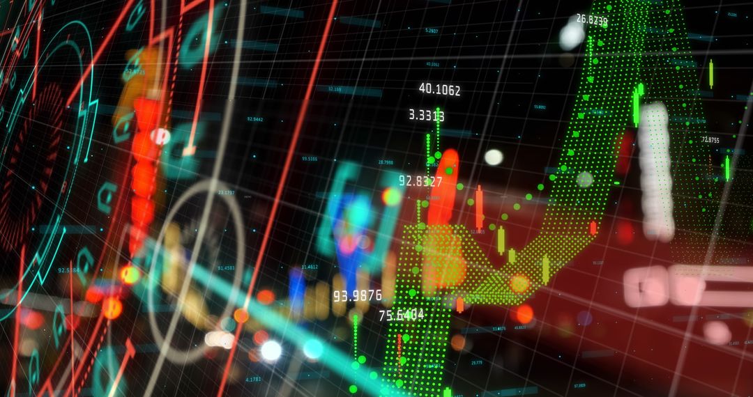 Digital Stock Market Chart with Colorful Finance Data Visuals