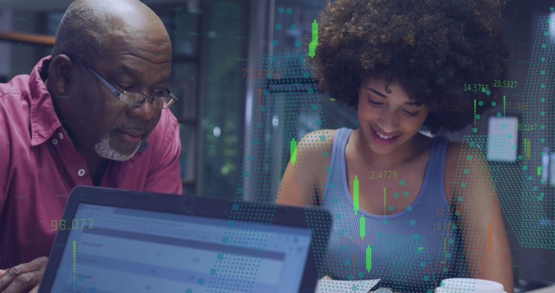 Diverse Professionals Collaborating Over Financial Data Analysis