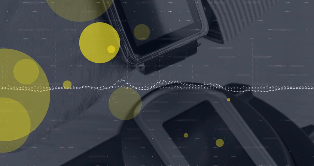 Futuristic VR Headset with Digital Data Overlay