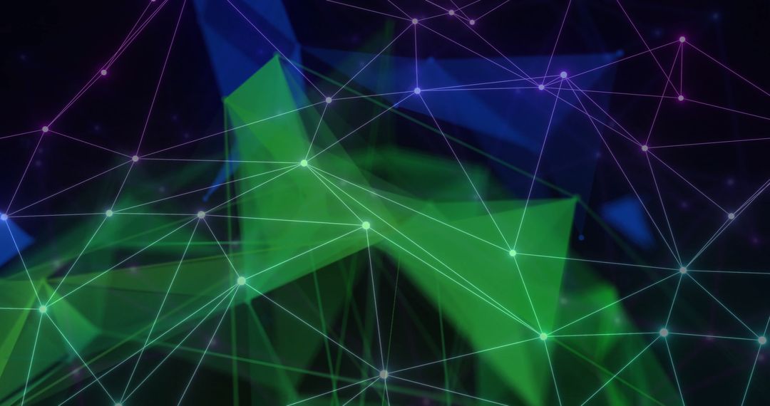 Abstract Digital Network with Interconnected Nodes Concept