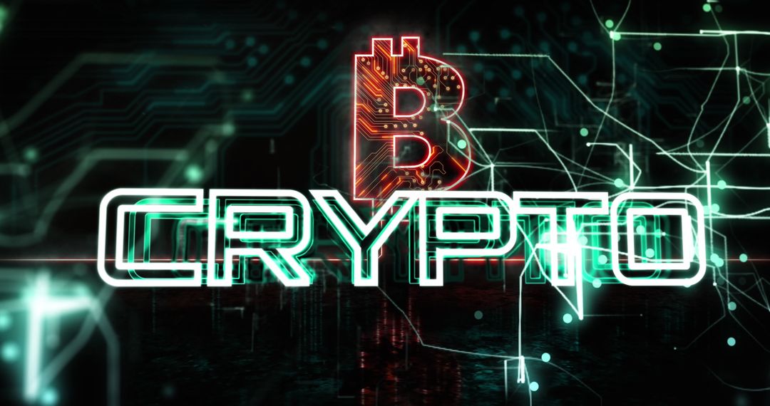 Futuristic Cryptocurrency Theme with Bitcoin Symbol and Circuit