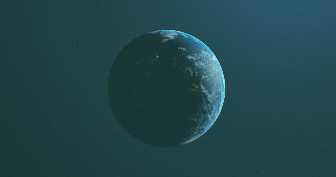 Earth from Space with Atmospheric View of Nighttime Illumination