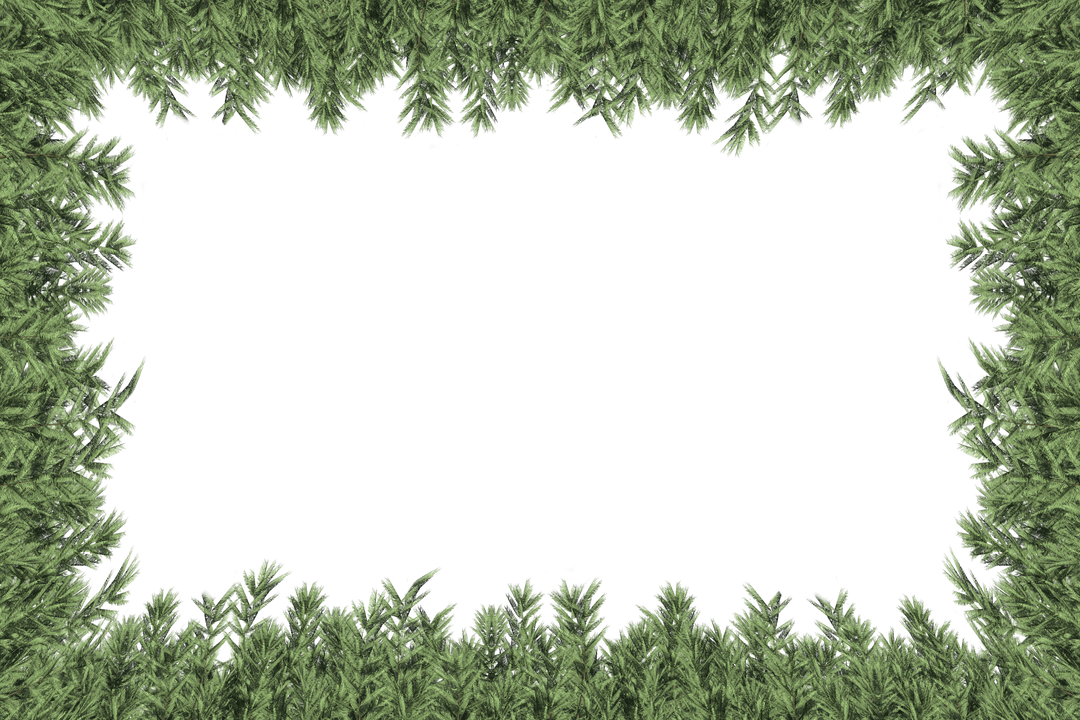 Christmas Wreath Border on Transparent Background Holiday Frame