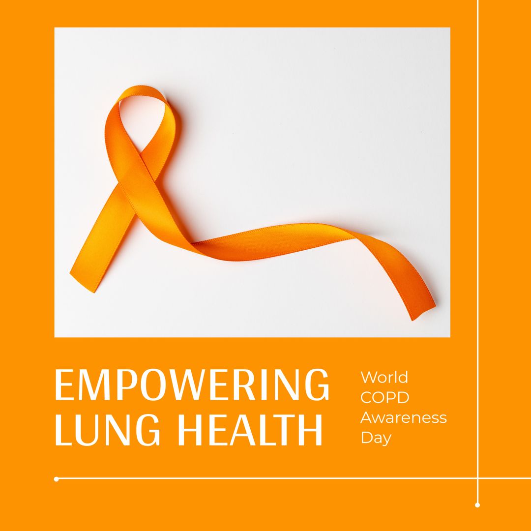 Orange Ribbon for World COPD Awareness Day Concept