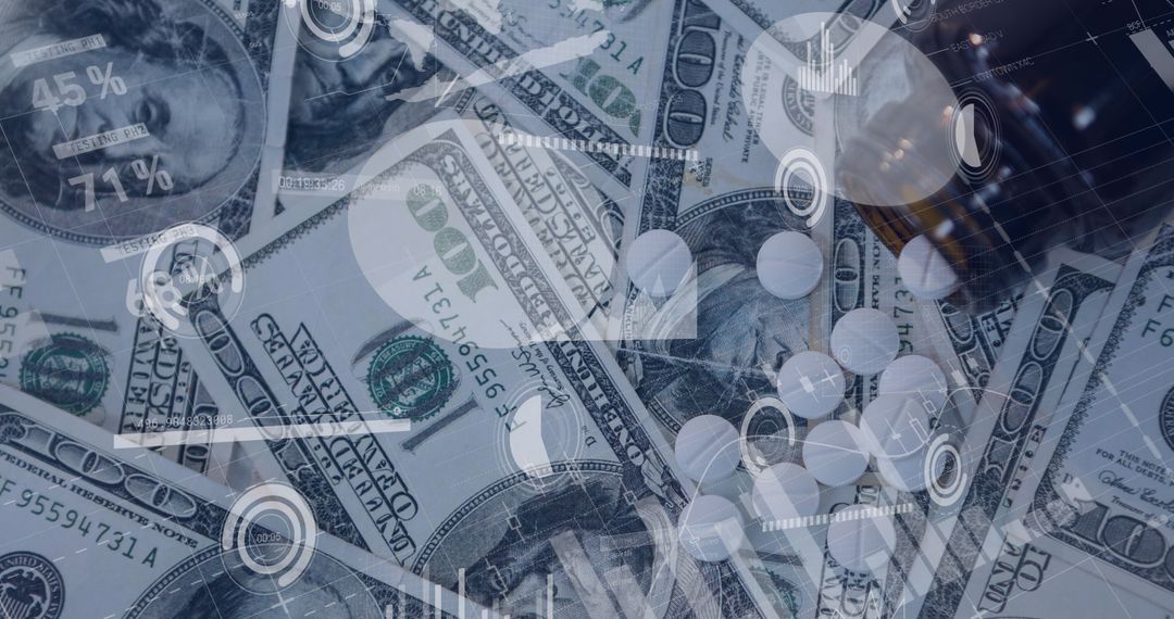 Financial Data and Technology Sphere on Dollar Bills