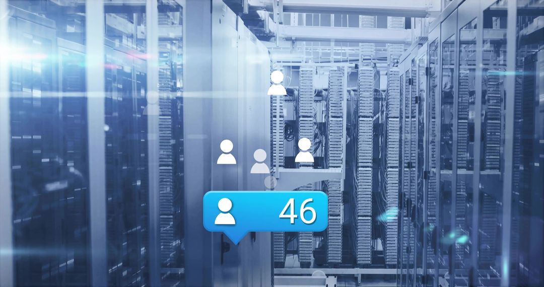 Futuristic Data Center with Increasing User Interaction Concept