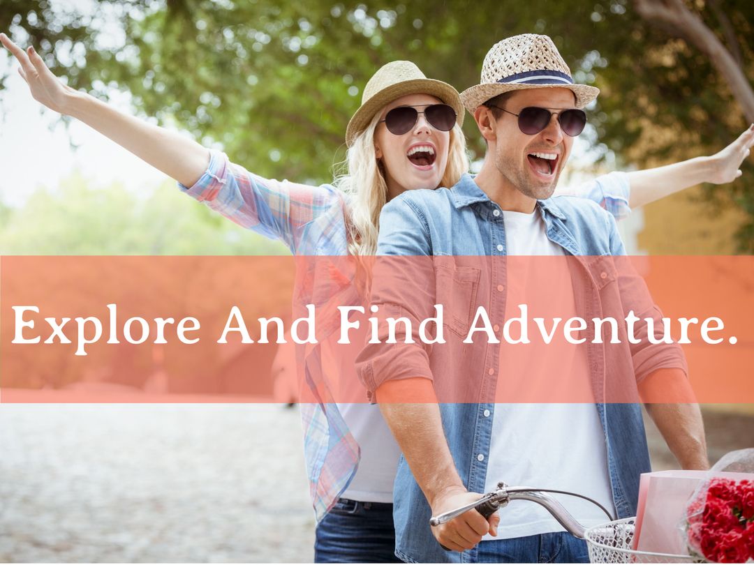 Joyful Couple on Romantic Bicycle Adventure