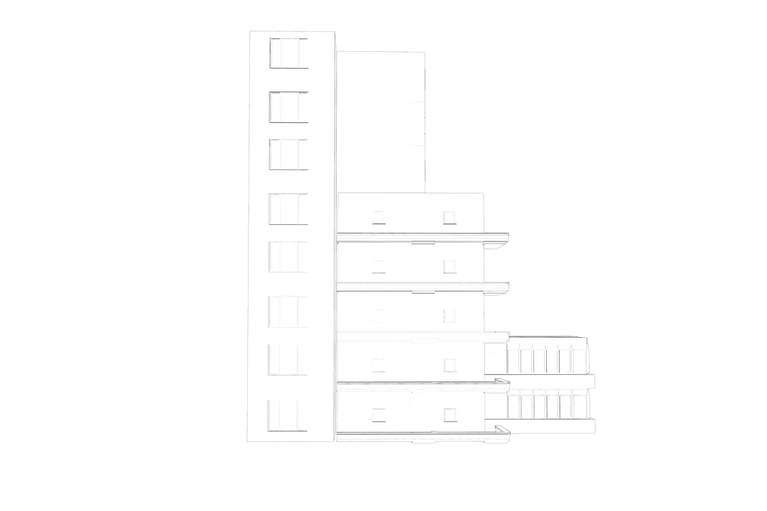 Architectural Transparent Cityscape Illustration of Modern Building Design