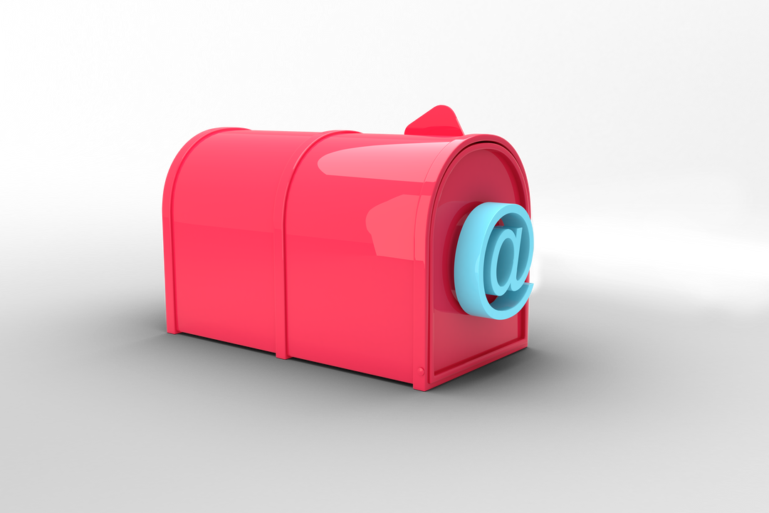 Transparent Vector Illustration of At Symbol on Pink Mailbox - Download Free Stock Images Pikwizard.com