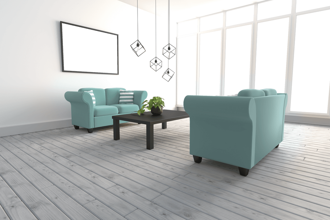 Elegant Living Room with Transparent Background