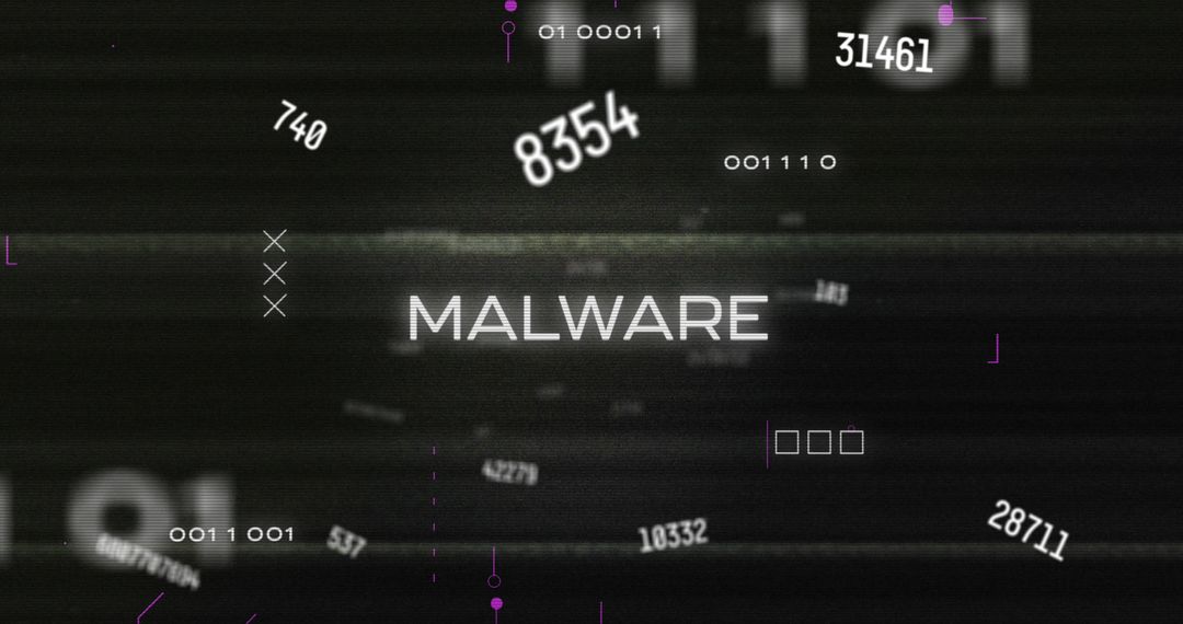 Digital Malware Threat Concept with Data Processing Elements