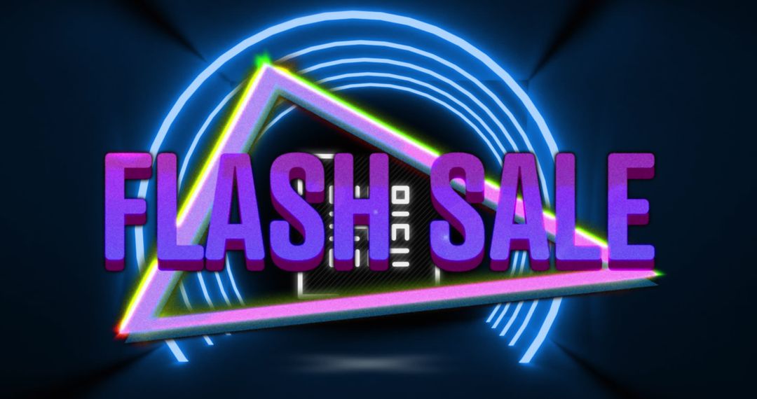 Neon Flash Sale Poster with Retro Graphics