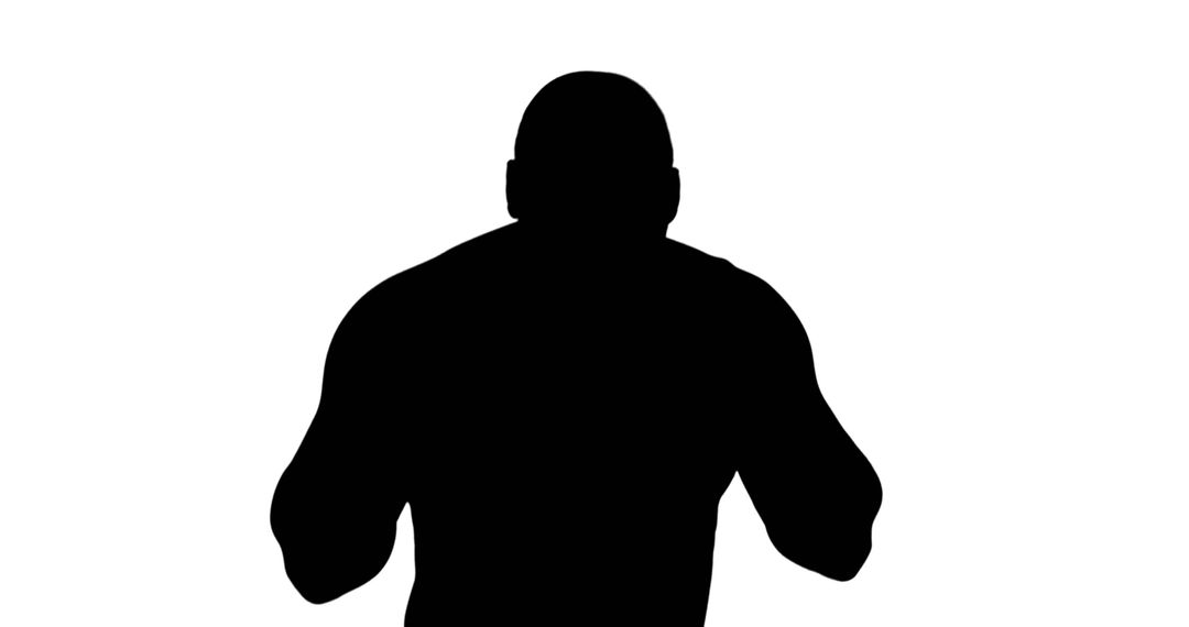Silhouette of Strong Middle-Aged Man's Broad Shoulders