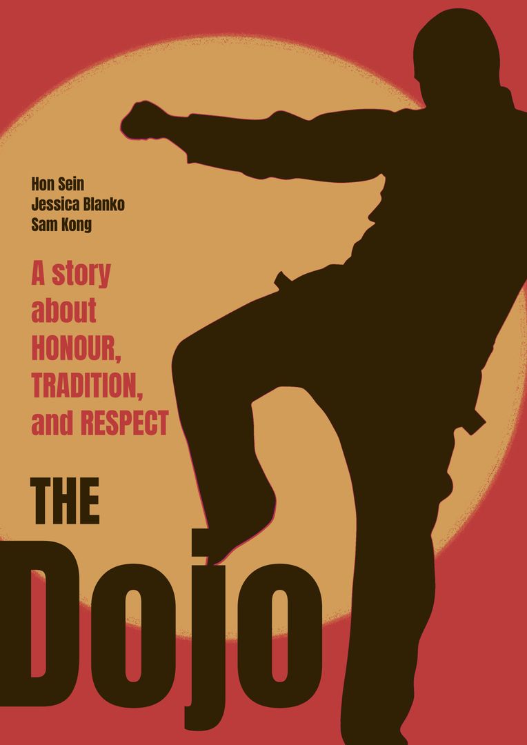 Martial Arts Theater Poster with Bold Design Elements